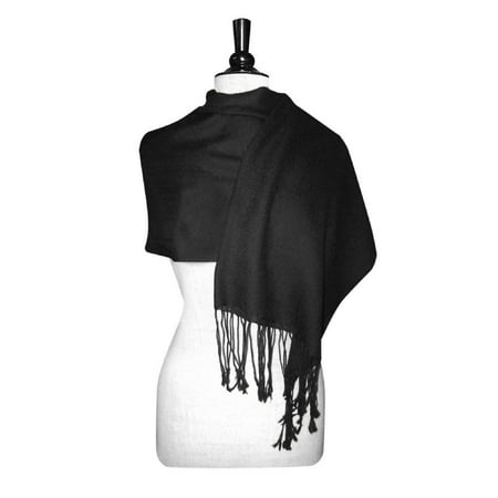 Biagio 100% Wool Pashmina Solid Scarf BLACK Color Women's Shawl...