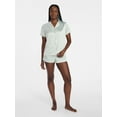 thumbnail image 3 of Joyspun Women’s Stretch Satin Short Sleeve Top and Shorts Pajama Set, Sizes XS-3X, 3 of 6