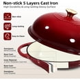 thumbnail image 5 of Davivy 6QT Oval Cast Iron Sourdough Dutch Oven with Silicone Oven Mitts, Bread Dutch Oven for Sourdough Bread Baking, Cast Iron Bread Cloche Loaf Pan with Domed Lid, Red, 5 of 10