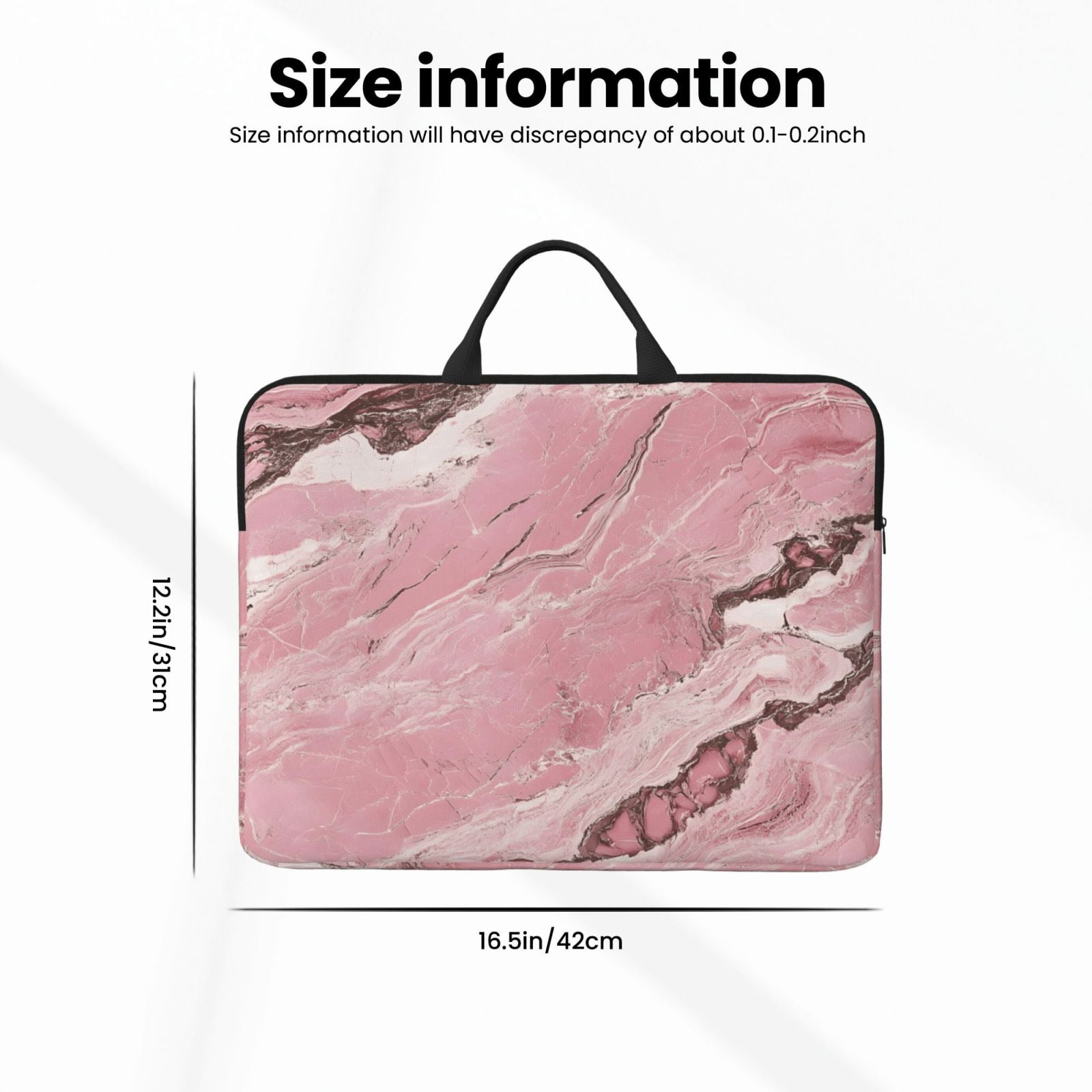 Laptop Sleeve Bag For Women Men 14inch Waterproof Durable Protective Computer Carrying Cover Handle Laptop Case Bag Pink Marble_2