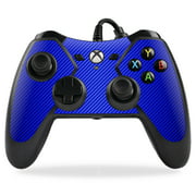 Skin Decal Wrap Compatible With PowerA Pro Ex Xbox One Controller Blue Carbon Fiber