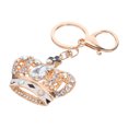 thumbnail image 3 of Llavero de cristal brillante con forma de corona, hermoso llavero decorativo para bolso., 3 of 7