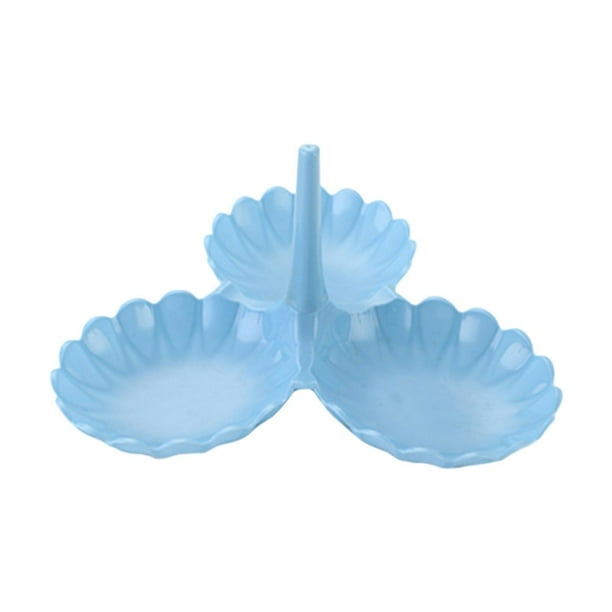 Bandeja de frutas para servir, bandeja superpuesta portátil para encimera, soporte decorativo para dulces Azul