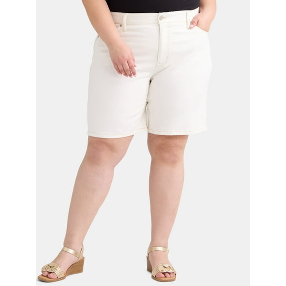 Terra & Sky Women's Plus Size Bermuda Short, 9" Inseam, Sizes 16W-24W