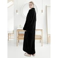 thumbnail image 4 of AMITOFO Womens Zip Up Fleece Robe Warm Loose Flannel Plush Zipper Lounger Bathrobe for Ladies M & Black, 4 of 8