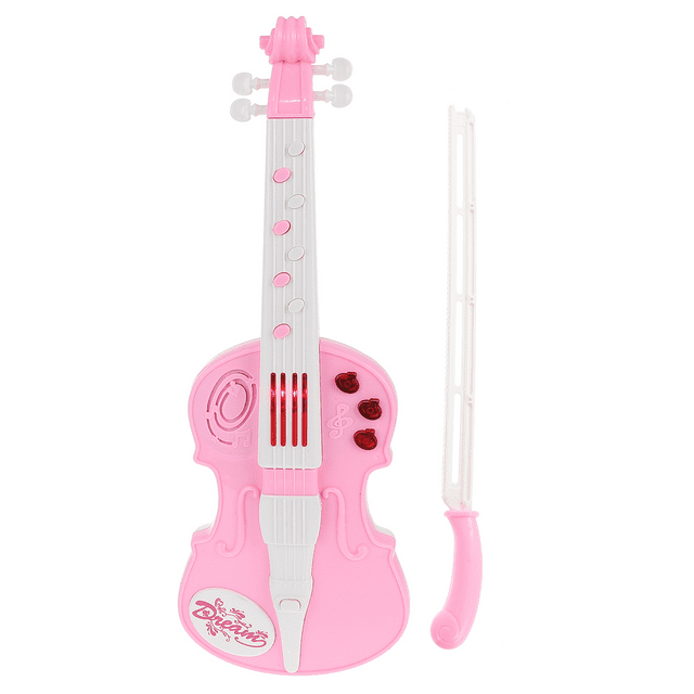 Violon Électronique Ukulélé Musical Jouets Éducatifs pour Enfants Instrument Rose