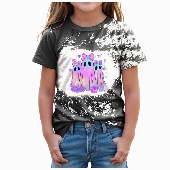 boobe Toddler Girls Halloween Shirts T Shirt Short Sleeve Cute Graphic Tee Tops