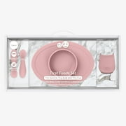 ezpz First Foods Set (Sage) - 100% Silicone Suction Bowl, 2oz Cup, Tiny Spoons - Designed by a Pediatric Feeding Specialist - 6 Months+