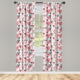 thumbnail image 4 of Ambesonne Valentines Window Curtains, Doodle Heart Designs, Each 28" W x 63" L, Black Red Pink, 4 of 4