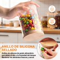 thumbnail image 2 of KACOTA 7 Recipientes Herm&eacute;ticos de Vidrio con Tapa de Bamb&uacute; (Diferentes Tama&ntilde;os), Incluye Cuchara de Madera, Cuchara Medidora, Pe-gat-inas, etc.Contenedores de Vidrio, 2 of 9