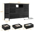 thumbnail image 7 of Emorefun TV Stand up to 50 Inch TV, 8 Fabric Drawers Dresser with LED Light and Power Outlet for Living Room, Entryway, Black Wood Grain, 7 of 7