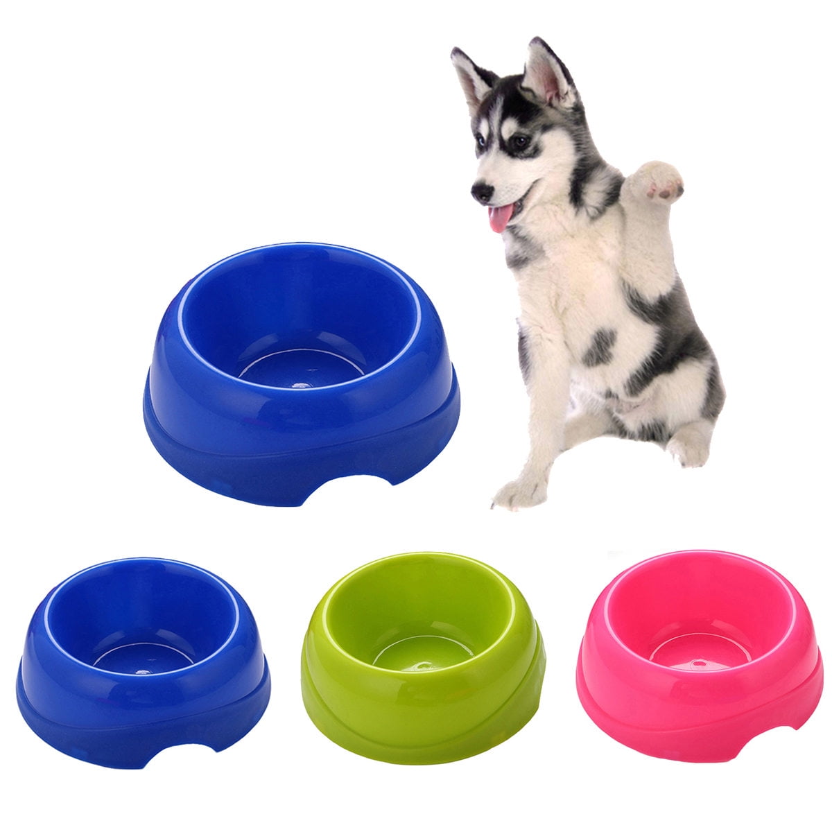 Meidiya Pet Plastic Bowls,Nonslip Dog Round Food Bowl,Dog and Cat