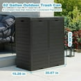 thumbnail image 2 of 62 Gallon Outdoor Double Trash Can, Waterproof Trash Can Cabinet for Outside, Resin Garbage Bin with Lid and Drip Tray for Easy Cleaning for Patios, Kitchens（Black）, 2 of 7