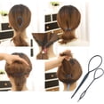 thumbnail image 4 of Paquete de 2 herramientas de trenzado de cola de caballo de plástico, accesorio para peinar el cabello con lazo para mujeres y niñas (grande + pequeño) Rojo Verde, 4 of 5