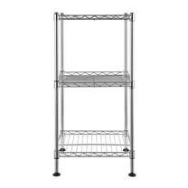 Wqmh 3 Tier Adjustable Wire Shelf, 3 Tier Metal Storage Shelves with NSF Certified, Chrome Wire Rack Shelving Unit, 200Lbs Capacity, for Kitchen, Pantry, Laundry, Basement