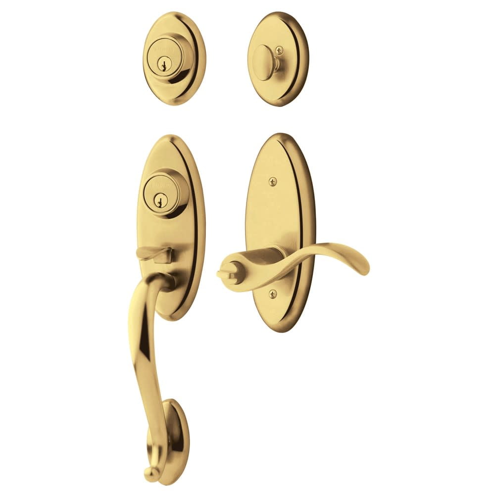 Baldwin 85345.2Dcr Right Handed Landon Double Cylinder Two Point Handleset  Brass