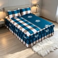 thumbnail image 4 of Linnome Ruffled Bed Skirt with Pillowcases 3 Piece Set Elastic Bed Sheet Bed Cover for Bedroom Decor Machine Washable, 4 of 9