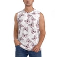 thumbnail image 2 of Goofa Pink Butterflies (2) Printed Men's Sleeveless T-Shirt - Athletic Gym Workout Tank Top for Men - Moisture-Wicking, UPF 30+ Quick-Dry Muscle Tee-XX-Large, 2 of 8