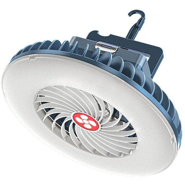 Ventilador portátil para acampar con LED, ventilador de batería recargable USB para carpa, automóvil, emergencia