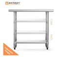 thumbnail image 6 of 36" x 24" Stainless Steel Table with Adjustable Shelf for Prep & Workstations Heavy Duty worktables, 6 of 8