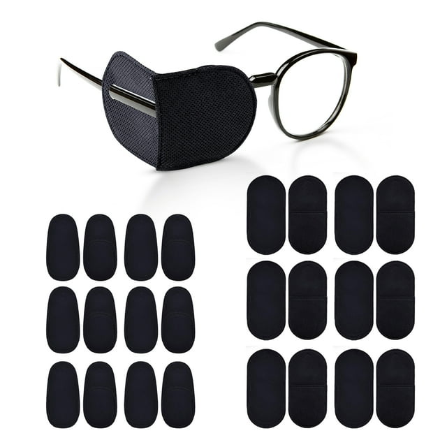 Vogacara Parche para ojos perezosos para niños, 24 Uds., telas no tejidas, accesorios para gafas correctivas, visera, parches reutilizables Tratamientos faciales