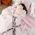 thumbnail image 4 of Castle Fairy Initial X 7-Piece Bedding Comforter Set,Dreamy Princess King Bedding Sets,Leopard Print Ultra Soft Bed Sheets,Breathable Flower Home Decor,Reversible, 4 of 8
