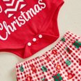 thumbnail image 6 of Cjfdfy Newborn Baby Girls Christmas Outfit My 1St Christmas Letter Print Romper With Plaid Pants Headband Three-piece Set Cute Christmas Fall Winter Clothes, 6 of 8