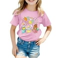 thumbnail image 3 of AWZXDE Easter Egg Bunny Graphic Tee For Toddler Kids Holiday Celebration Shirt Pink,4-5 Years, 3 of 3