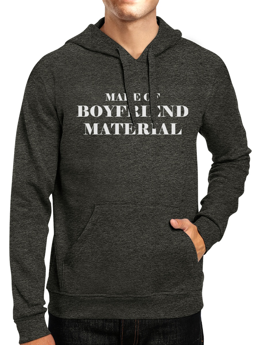 Boyfriend Material Unisex Dark Grey Graphic Hoodie Cute Design ...