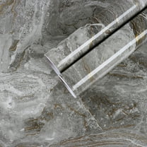 CHIHUT Grey Marble Peel and Stick Wallpaper for Countertops Waterproof Self Adhesive Glossy Marble Contact Paper for Kitchen Removable Wall Paper Vinyl Roll for Cabinets Walls 17.7”x100”