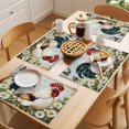 thumbnail image 5 of Daisy Rooster Placemats Set of 4, Vintage Farmhouse Flower Butterfly Rustic Country Non-Slip Place Mats Washable Table Mats for Kitchen Dining Table Decorations Indoor/Outdoor, 5 of 9