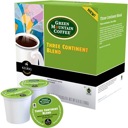Green Mountain Coffee Three Continent Blend Coffee KCups, 18 count, 6.