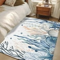 thumbnail image 5 of Blue Ocean Area&nbsp;Rug 3x5ft Coral Starfish Seagrass Fish Non-Slip&nbsp;Washable Square&nbsp;Rugs Soft Felt Indoor Floor Mat for Bedroom Kitchen Living Room Bathroom, 5 of 9