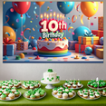 thumbnail image 5 of 10th Birthday Celebration Party Banner Backdrop Colorful Background Decorations for Milestone Events Children Festive Indoor Outdoor Family Occasions, 5 of 5