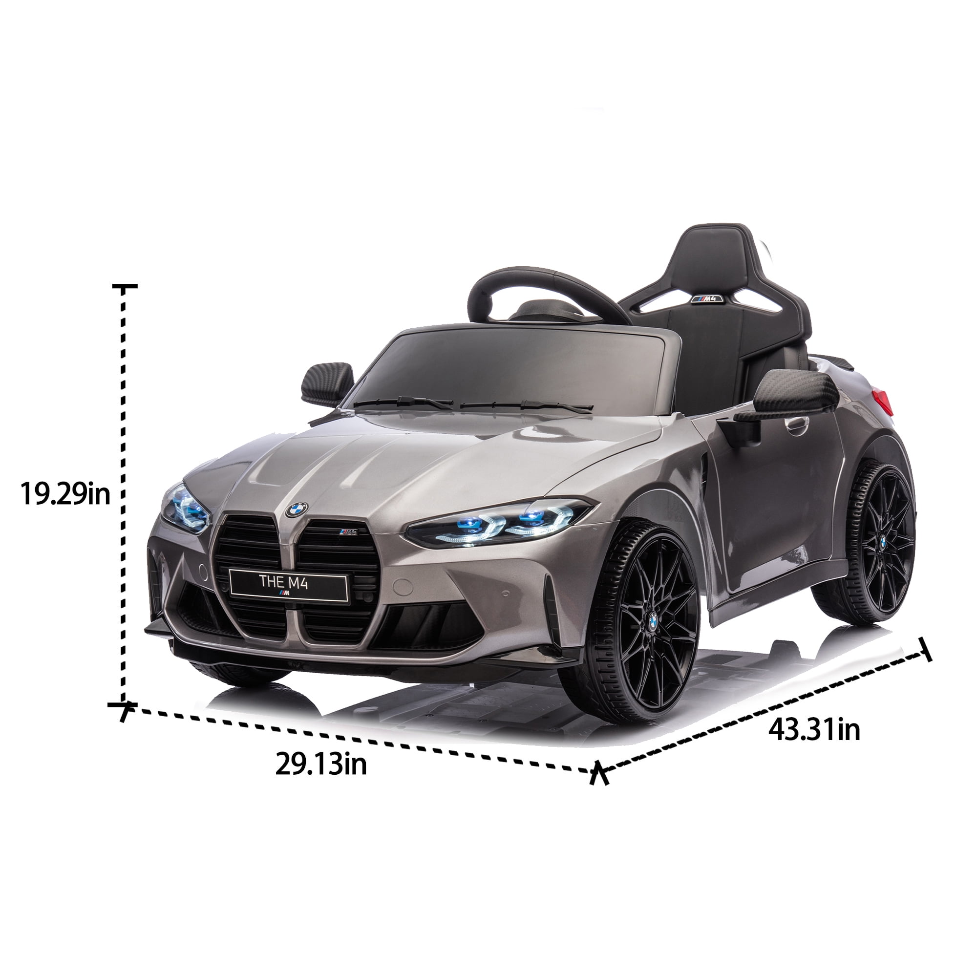 12V Kids Ride on Toy Car Authorized by BMW M4, Kids Electric Car W/Parents Remote Control , Silver