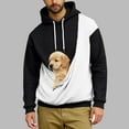 thumbnail image 2 of Oksale Cat Dog Pouch Hoodies for Men Color Block Pet Carrier Kangaroo Pouch Sweatshirt Loose Long Sleeve Winter Shirts Soft Warm Tops Black L, 2 of 6