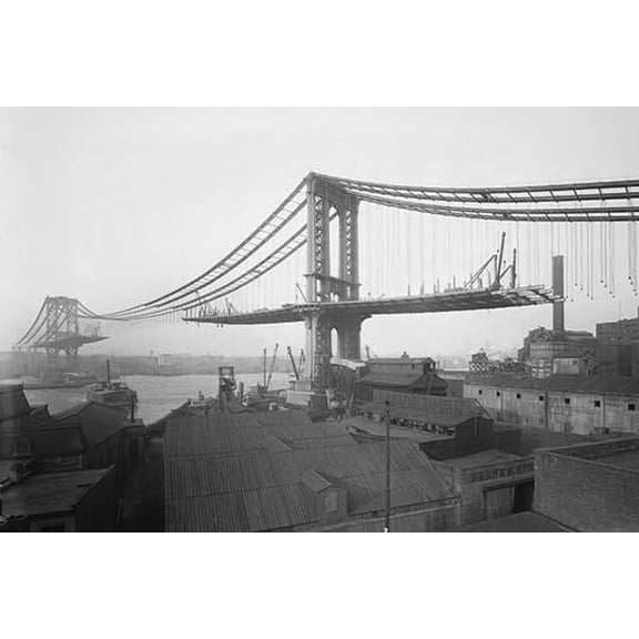 Manhattan Bridge from Brooklyn- Fine Art Canvas Print (20" x 30")