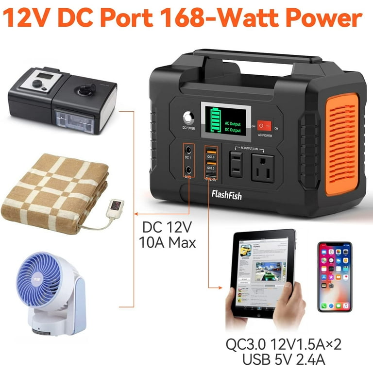 FlashFish 200W Power Station, 40800mAh Solar Generator with FlashFish 200W Power Station, 40800mAh Solar Generator with