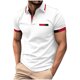 thumbnail image 1 of pstuiky camisetas para hombre, Camisa de manga corta con solapa de rayas para hombre, camisa de contraste de color camisas casuales para hombre s, 1 of 2