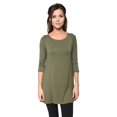 thumbnail image 3 of Free to Live 3 Pack Women's Loose Fit Long Elbow Sleeve Extra Long Jersey Tunics, 3 of 5