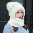 thumbnail image 2 of HomeGardon Winter Beanie Hat Integrated Ear Protection Windproof Scarf 1 Winter Warm Knitted Hat Scarf, 2 of 3