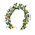 thumbnail image 3 of Girasol artificial de 1,90 m (6,2 pies),limón y ajo,enredaderas de plástico verde con flores para decoración de verano,porche,puerta principal,arco de boda,pared,decoración de fiestas., 3 of 7