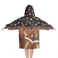 thumbnail image 2 of Leopard Print and Footballs Pattern Blanket Hoodies for Kids 6-13YR Oversize Wearable Blanket Hoodies for Boys Girls Teens, 2 of 7