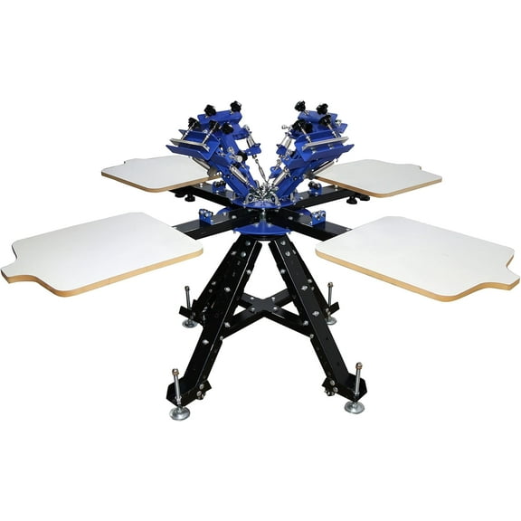 4 Color 4 Station Silk Screen Printing Machine Micro Adjustment Screen Press Printer with Stand for T-Shirt DIY Circuit Board
