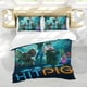thumbnail image 5 of Hitpig Conjunto de sábanas temático, trío de piezas, cómodo y amigable con la piel, diseño único, regalo de decoración para el hogar para familiares, amigos y fans,135cm *200cm, 5 of 6