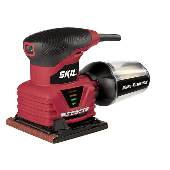 SKIL 7292-02 Ponceuse à Paume 1/4 Feuille avec Contrôle de Pression, Rouge