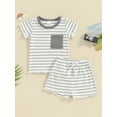 thumbnail image 2 of Biekopu Baby Girl 2Pcs Summer Outfits Short Sleeve Lettuce Trim Tops + Shorts Set Infant Clothes, 2 of 9