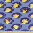 thumbnail image 1 of Fish Fabric by the Yard, Pattern of Watercolor Style Inspired Look Animal Repeated in Cartoon Style, Upholstery Fabric for Dining Chairs Home Decor Accents, Lavender Blue Yellow by Ambesonne, 1 of 5