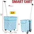 thumbnail image 6 of dbest products Smart Cart, Moroccan Tile Collapsible Rolling Utility Cart Basket Grocery Shopping Teacher Hobby Craft Art, 6 of 6