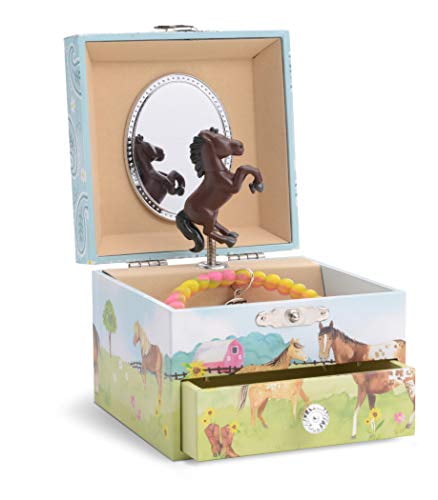 Hot Focus Dashing Horse Oval Shaped Musical Jewelry Box 302 DH 